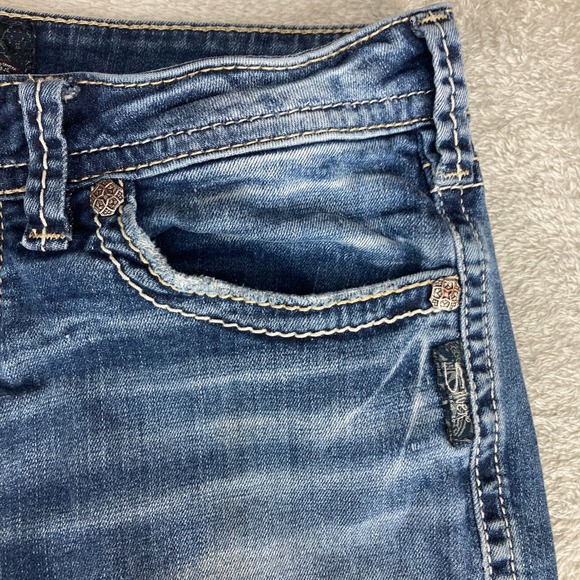 Silver Jeans Co‎ Aiko Capri Jeans Women's W28 Blue Denim Embellished Pockets - Picture 4 of 16